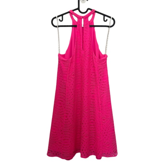 SOLD Lilly Pulitzer Hot Pink Quinn Halter Swing Dress Size Small - Picture 3 of 10